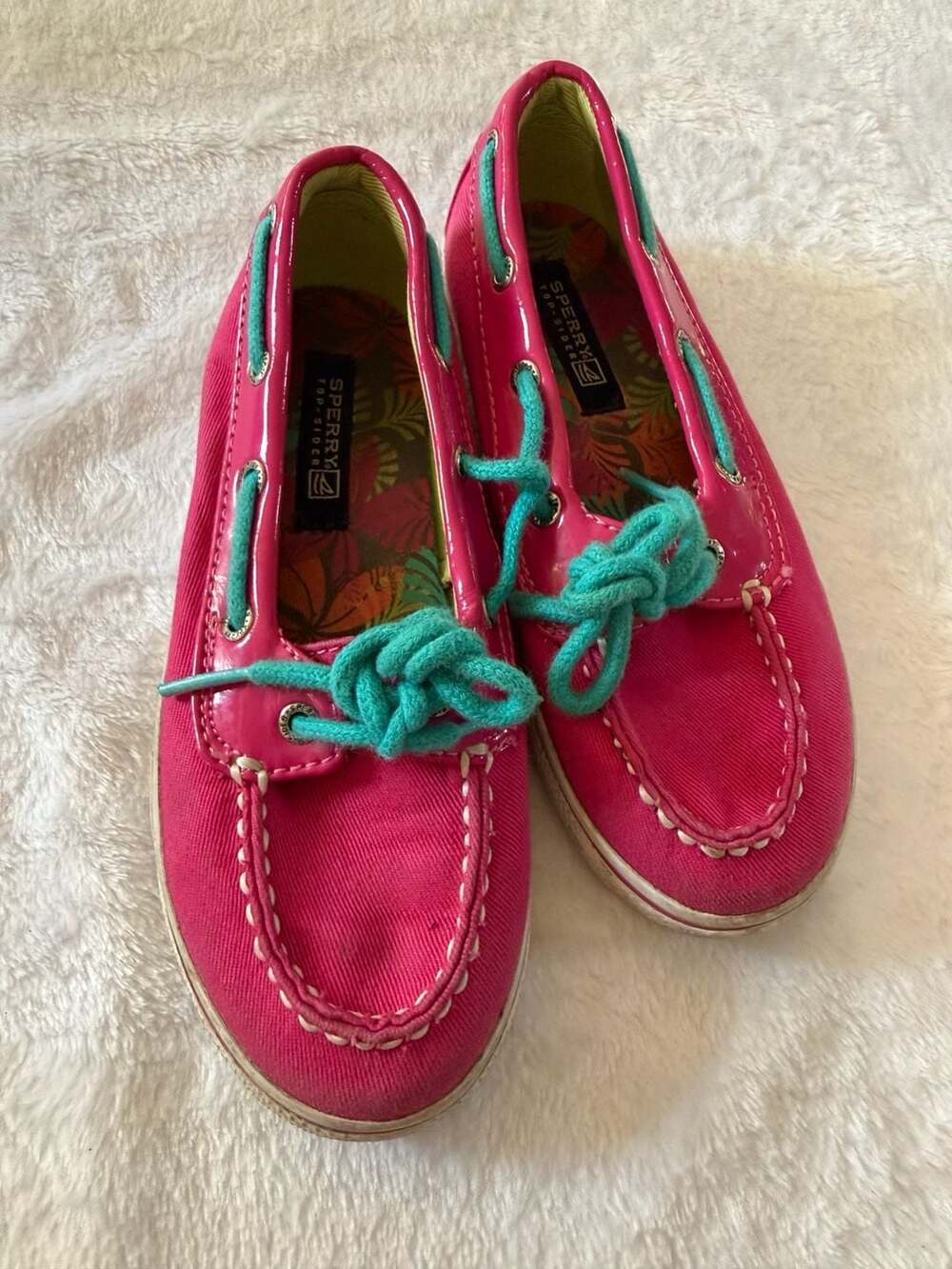 Sperry Biscayne 1 Eye Size 11M Pink Canvas Boat Shoes